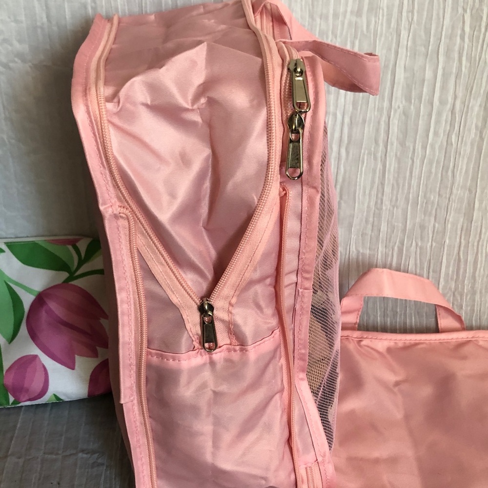 PERIEA set of 2 pink ditty bags laundry travel bags & CLINIQUE cosmetic bag NWOT - Picture 7 of 14